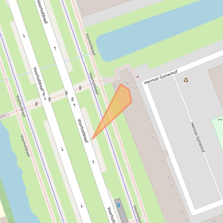 Kaart van postcodegebied 2624XG.