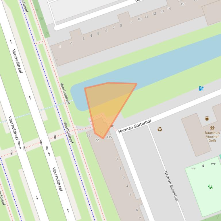 Kaart van postcodegebied 2624XJ.