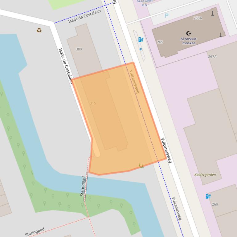 Kaart van postcodegebied 2624ZB.