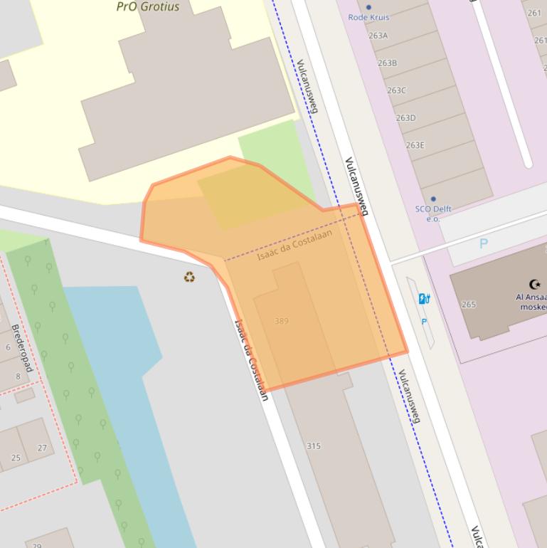 Kaart van postcodegebied 2624ZC.