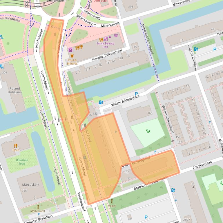 Kaart van postcodegebied 2624ZE.