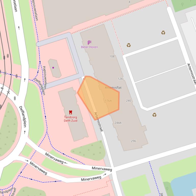 Kaart van postcodegebied 2624ZT.