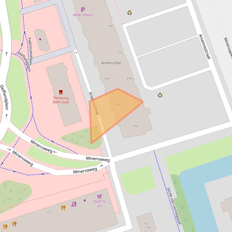 Kaart van postcodegebied 2624ZW.