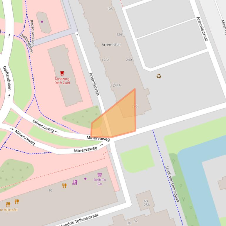 Kaart van postcodegebied 2624ZZ.