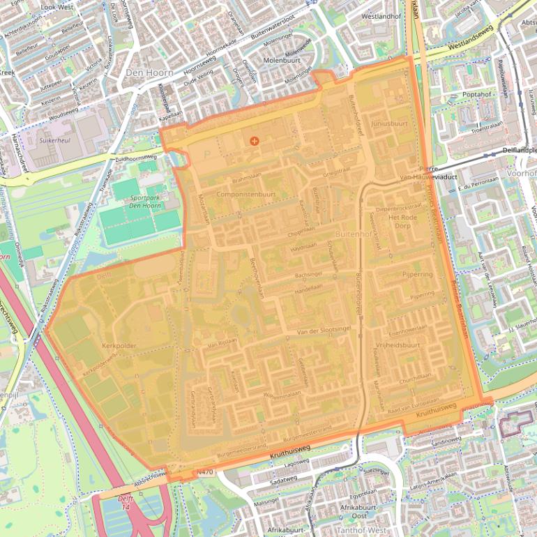 Kaart van postcodegebied 2625.