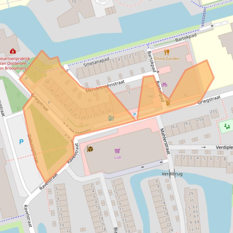 Kaart van postcodegebied 2625AE.