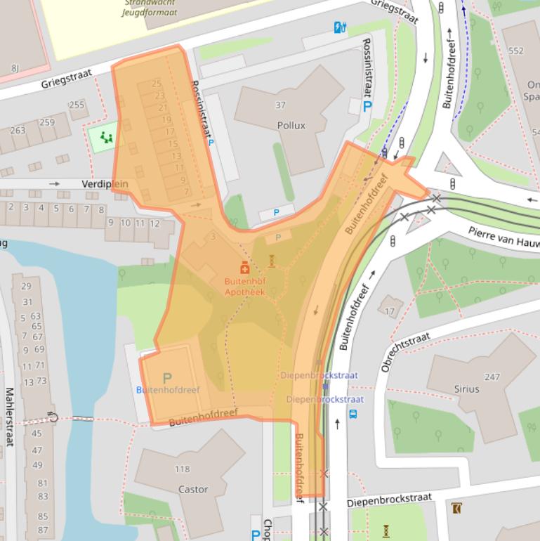 Kaart van postcodegebied 2625AP.