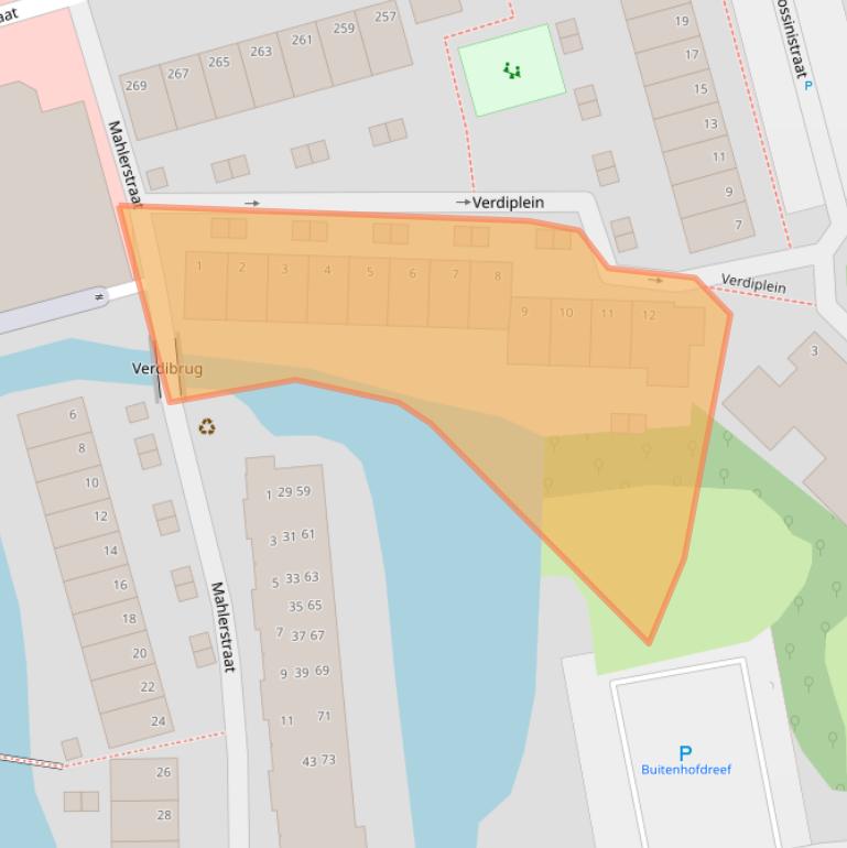 Kaart van postcodegebied 2625AR.