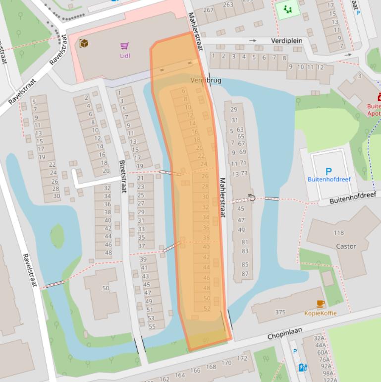 Kaart van postcodegebied 2625AS.