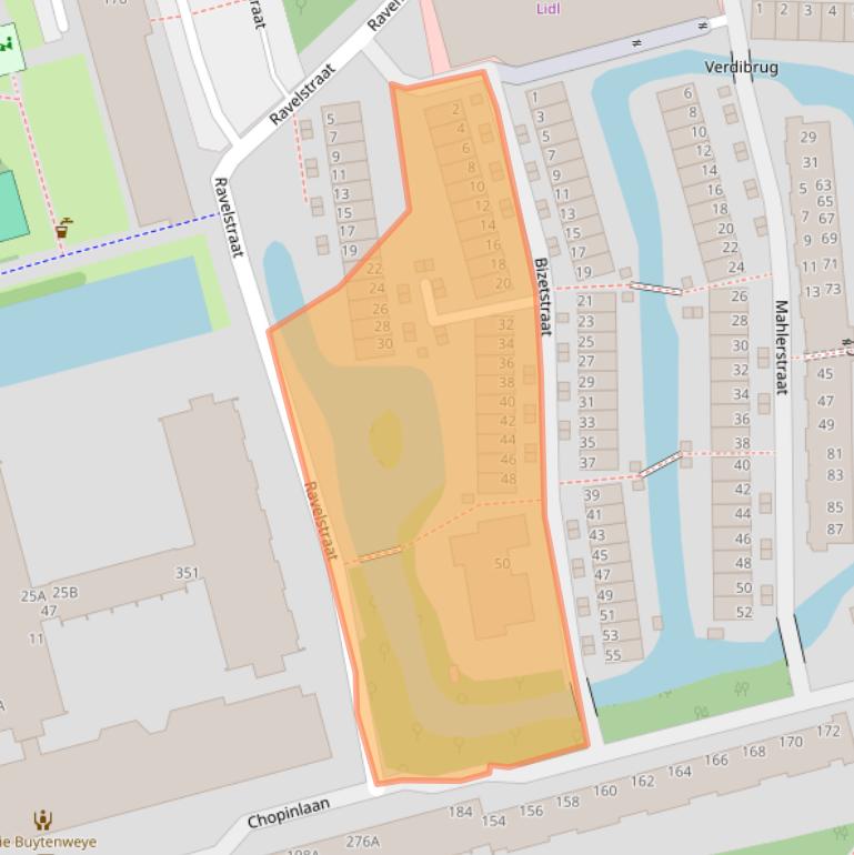 Kaart van postcodegebied 2625AX.