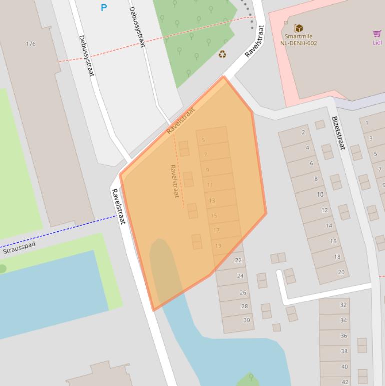 Kaart van postcodegebied 2625AZ.