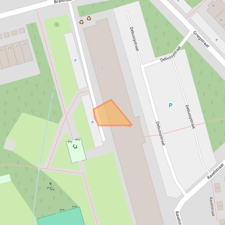 Kaart van postcodegebied 2625BE.