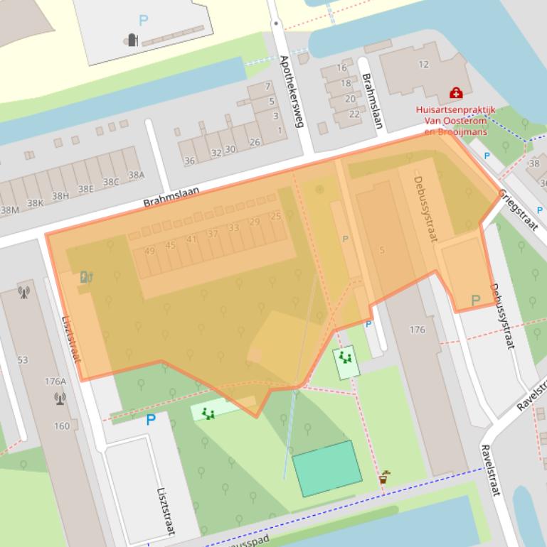 Kaart van postcodegebied 2625BS.