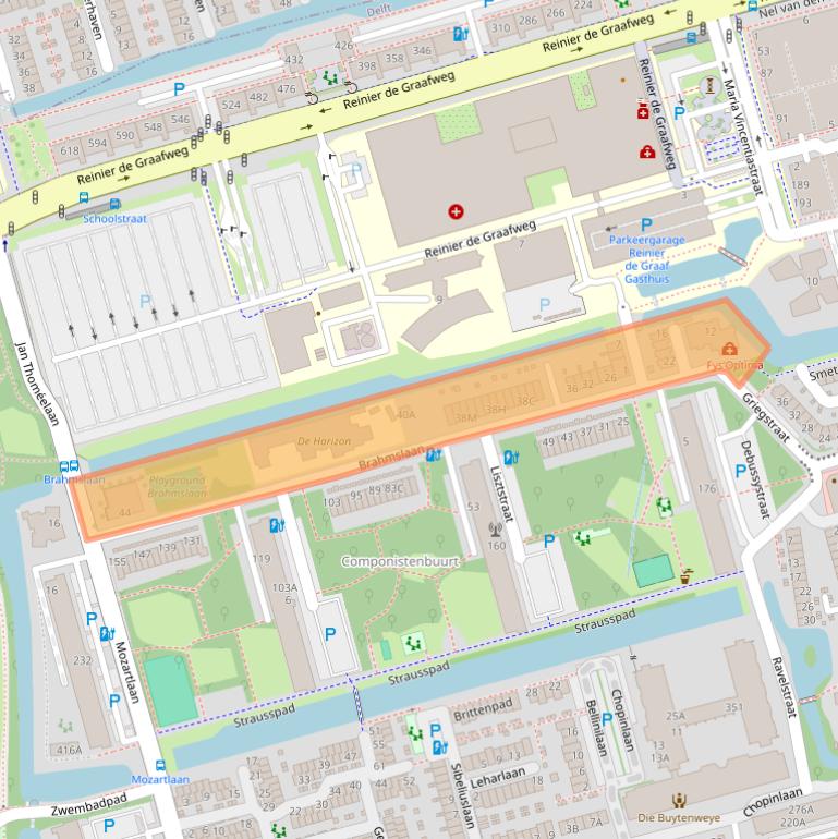 Kaart van postcodegebied 2625BW.