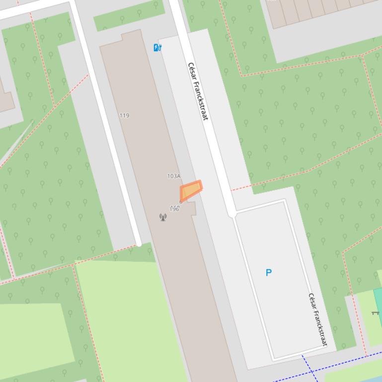 Kaart van postcodegebied 2625BZ.