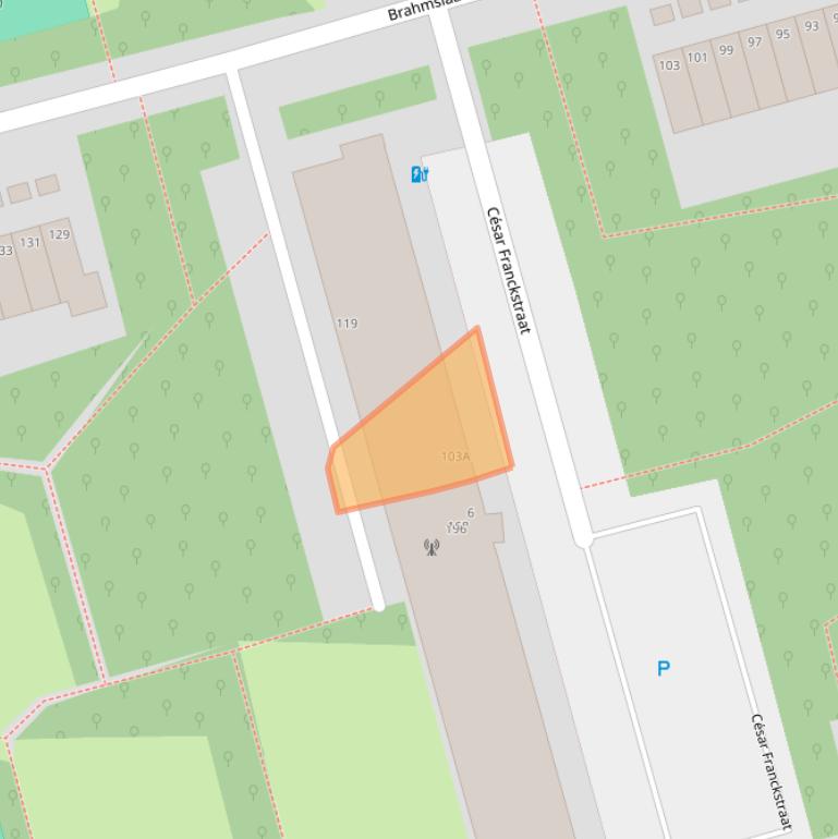 Kaart van postcodegebied 2625CB.