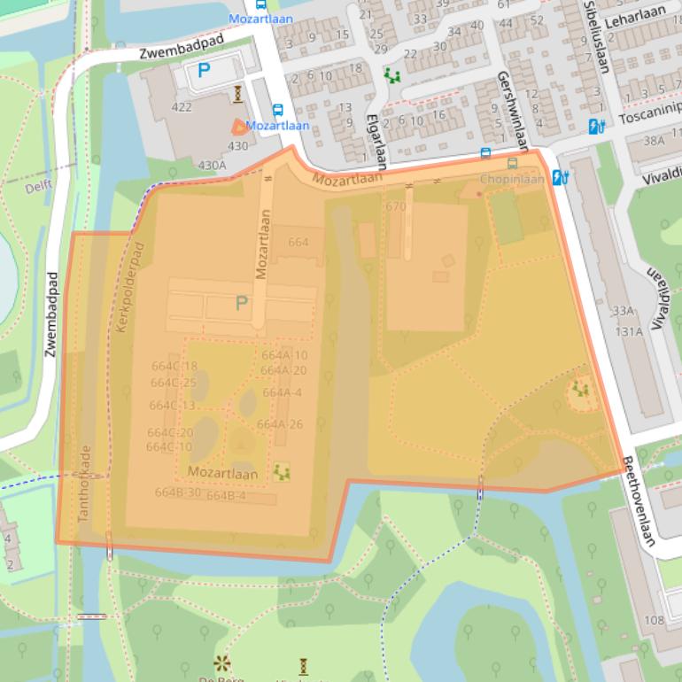 Kaart van postcodegebied 2625CZ.