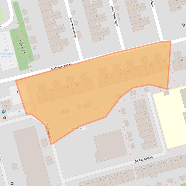 Kaart van postcodegebied 2625GJ.