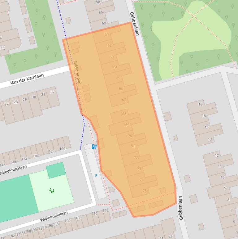 Kaart van postcodegebied 2625KD.