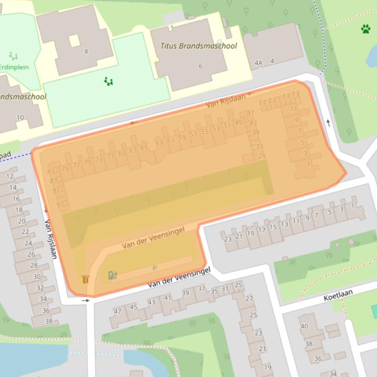 Kaart van postcodegebied 2625KW.