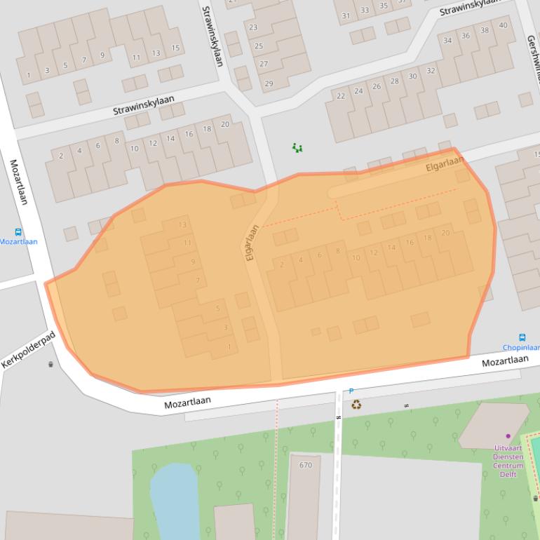 Kaart van postcodegebied 2625NB.