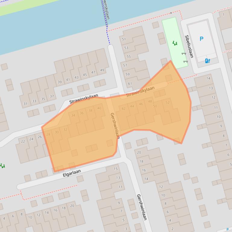 Kaart van postcodegebied 2625NG.