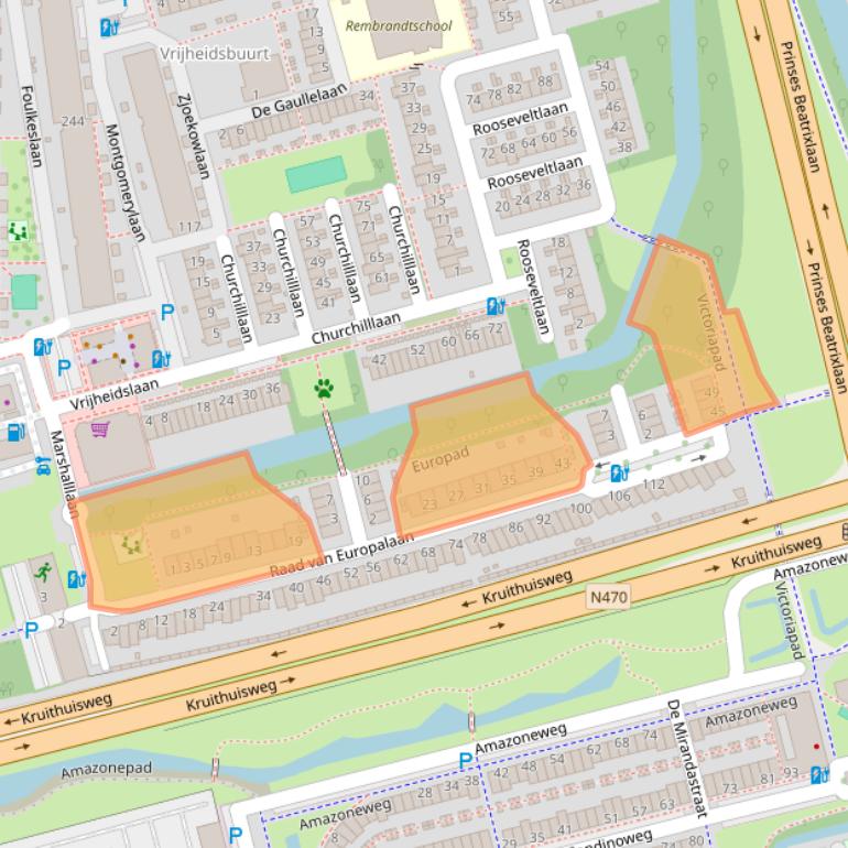 Kaart van postcodegebied 2625PA.