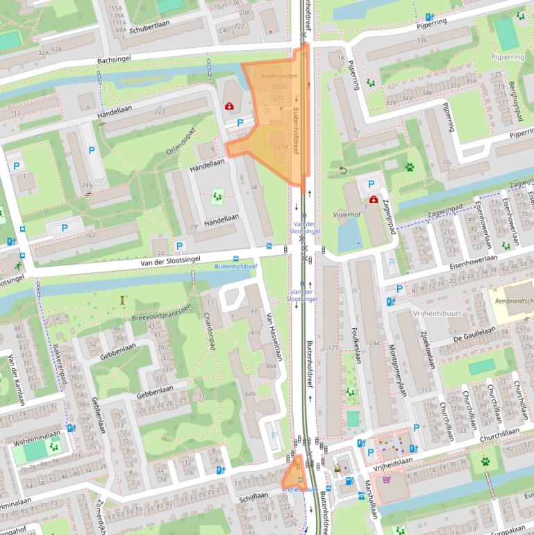 Kaart van postcodegebied 2625RE.