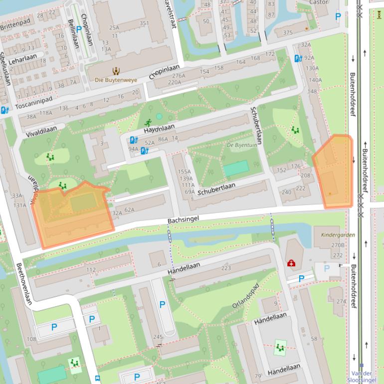 Kaart van postcodegebied 2625SZ.