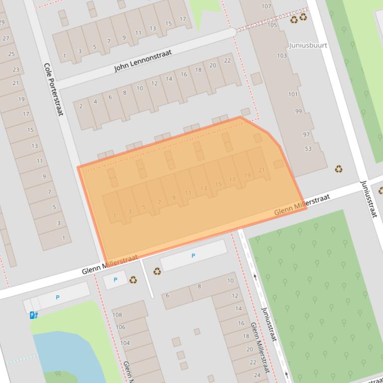 Kaart van postcodegebied 2625WN.