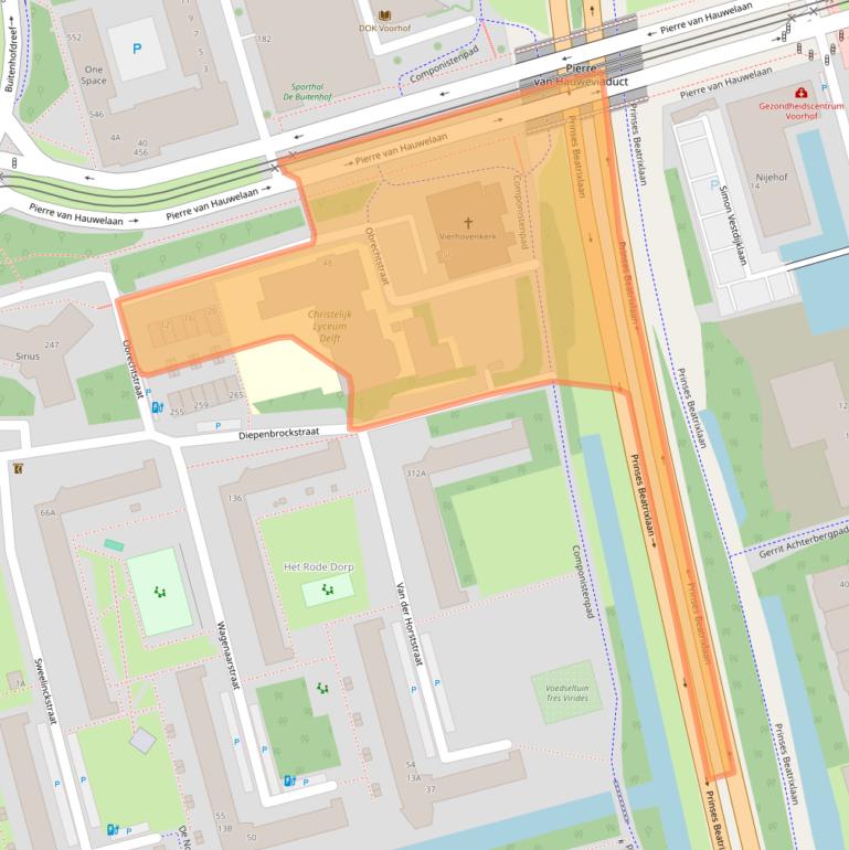 Kaart van postcodegebied 2625XN.