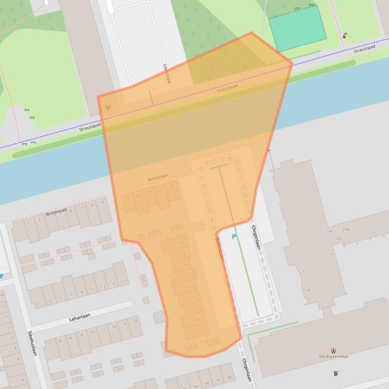 Kaart van postcodegebied 2625ZH.