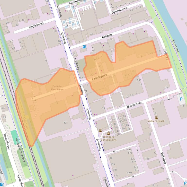 Kaart van postcodegebied 2627AX.