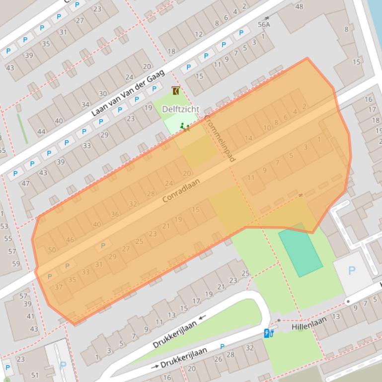 Kaart van postcodegebied 2627BT.