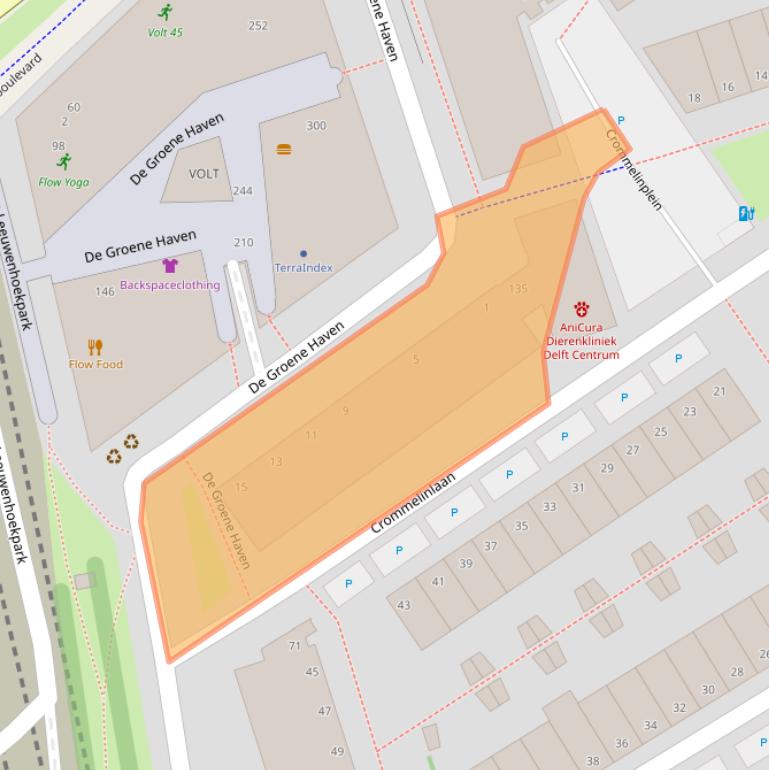 Kaart van postcodegebied 2627CC.