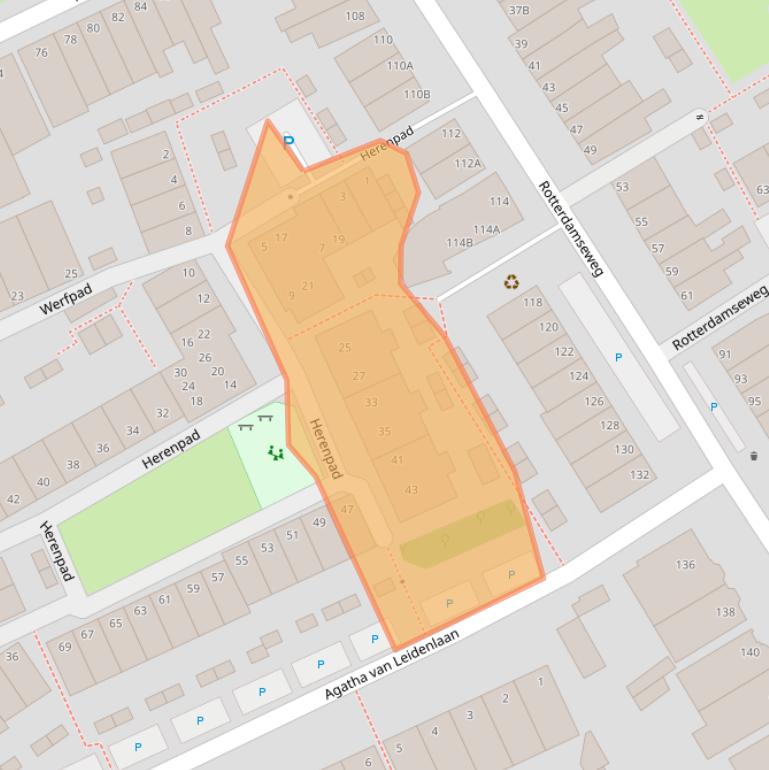 Kaart van postcodegebied 2628AC.