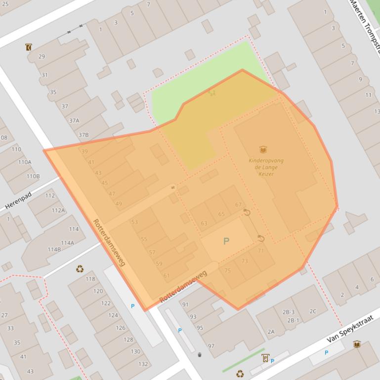 Kaart van postcodegebied 2628AJ.