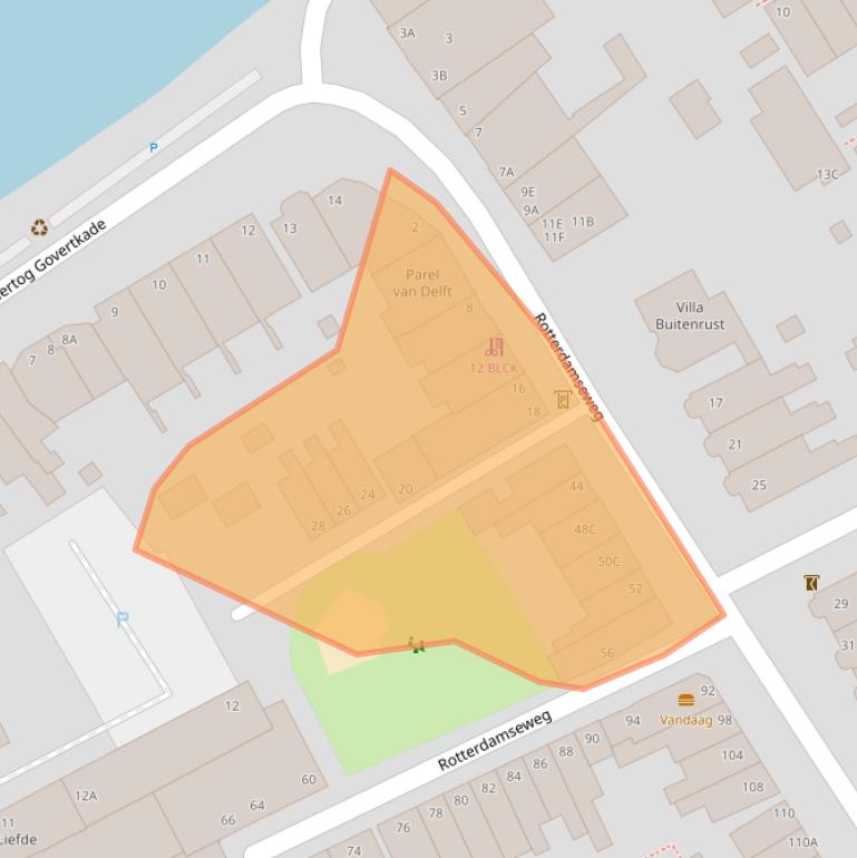 Kaart van postcodegebied 2628AM.