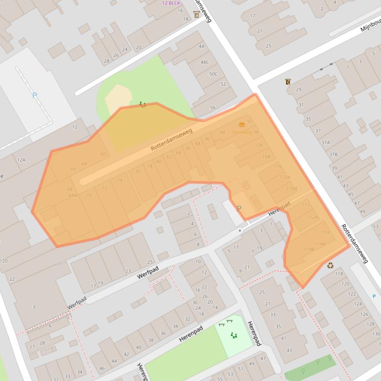 Kaart van postcodegebied 2628AN.