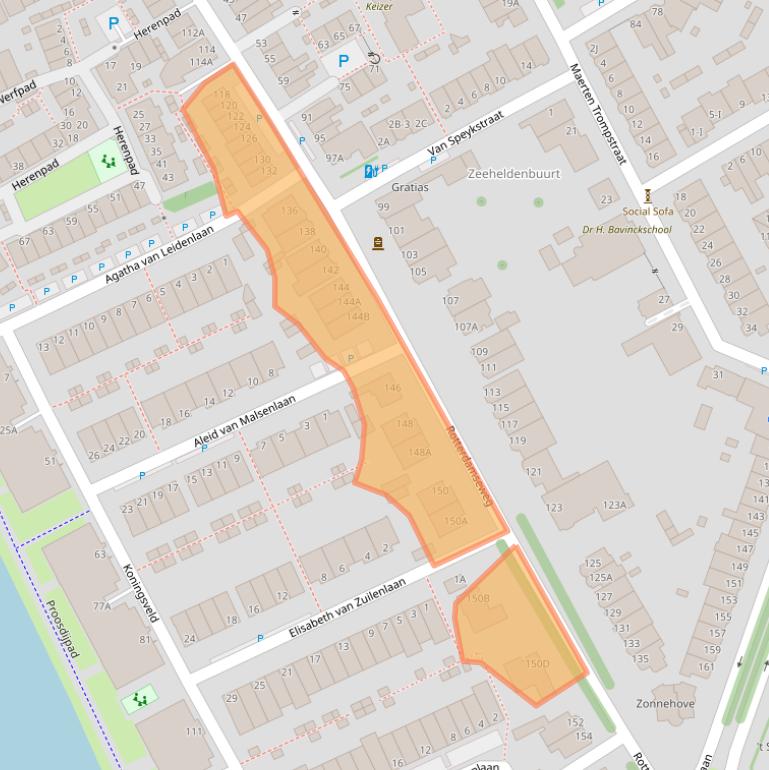 Kaart van postcodegebied 2628AP.