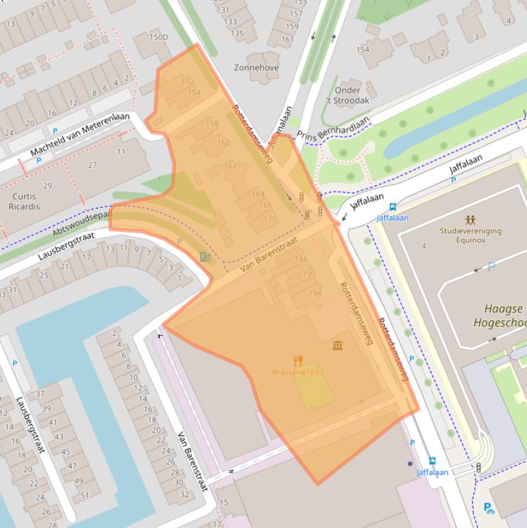 Kaart van postcodegebied 2628AR.