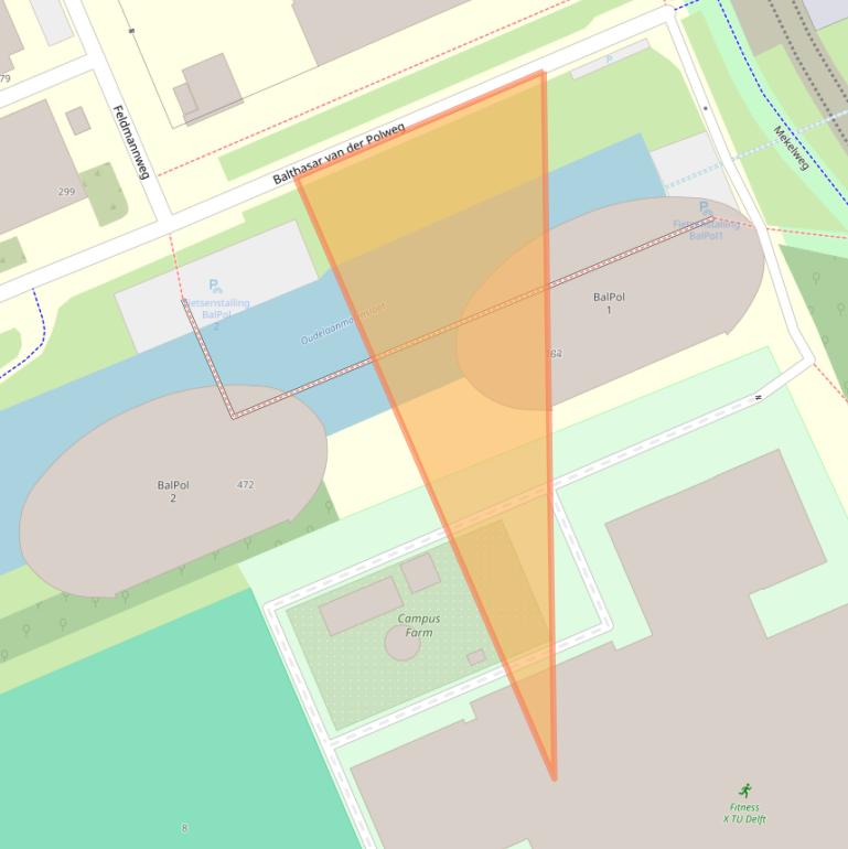 Kaart van postcodegebied 2628AX.