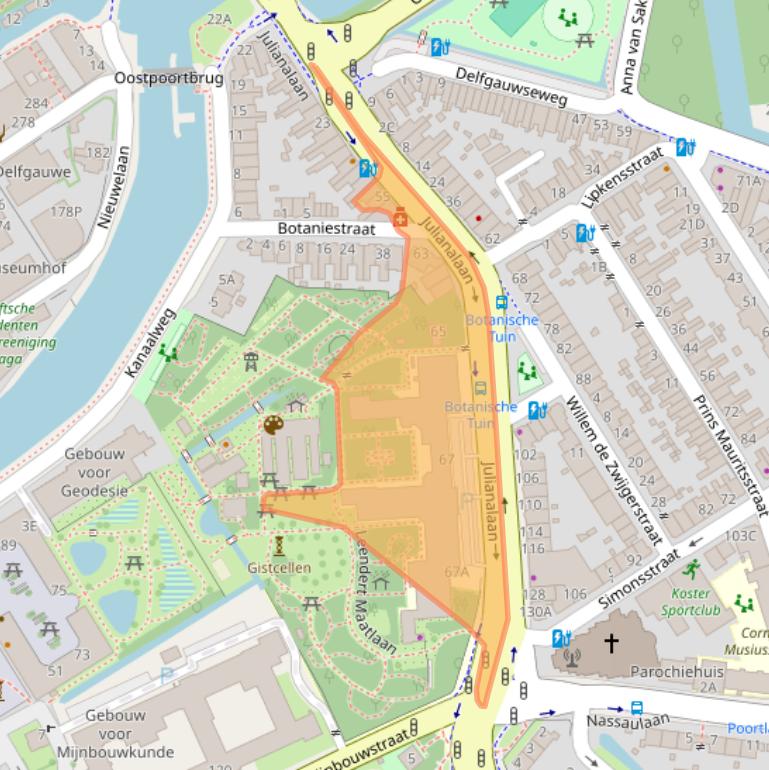 Kaart van postcodegebied 2628BC.