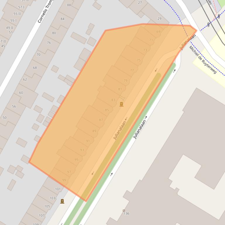 Kaart van postcodegebied 2628BD.