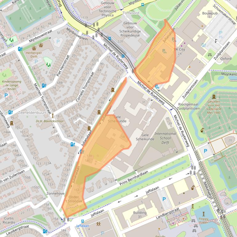 Kaart van postcodegebied 2628BL.