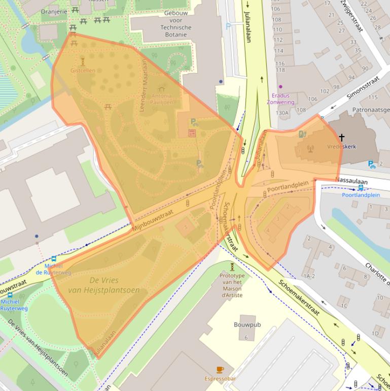 Kaart van postcodegebied 2628BM.