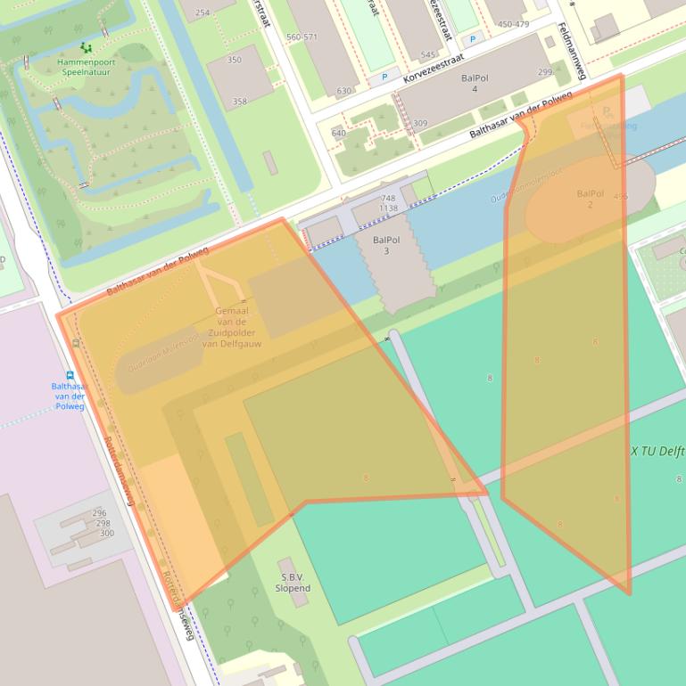 Kaart van postcodegebied 2628BT.