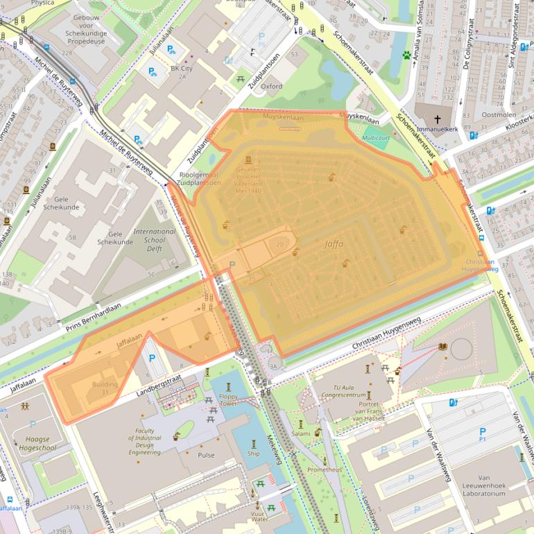 Kaart van postcodegebied 2628BX.