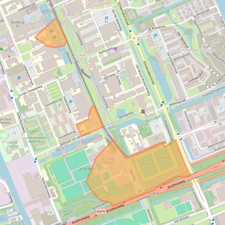 Kaart van postcodegebied 2628CD.