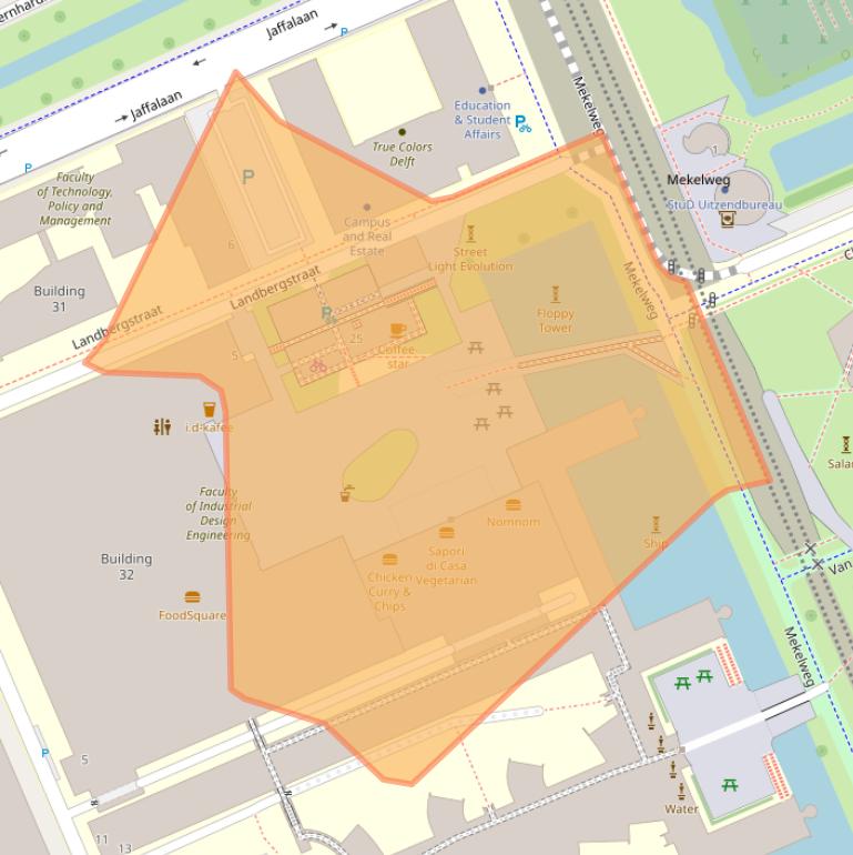 Kaart van postcodegebied 2628CE.